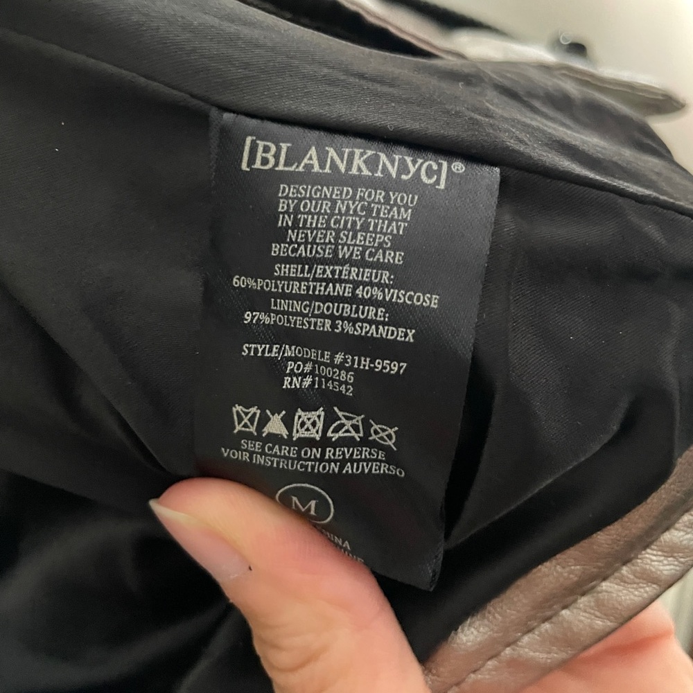 New BLANK NYC Gold Faux Leather Moto Jacket - Picture 5 of 5